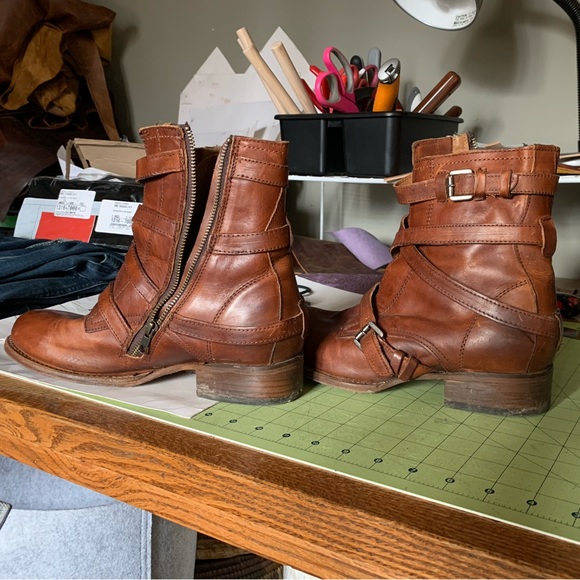 Freebird Raine Strappy Leather boots, 11, cognac - Picture 2 of 9